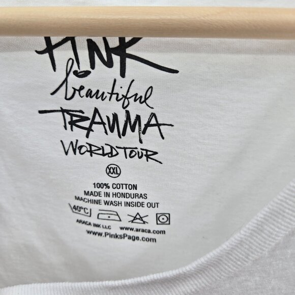 Pink Beautiful Trauma World Tour 2018 White 100% Cotton Tank Top Size XXL - Picture 7 of 8
